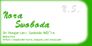 nora swoboda business card